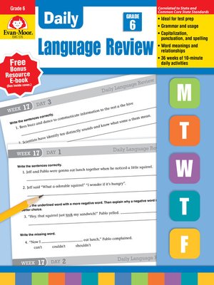 cover image of Daily Language Review, Grade 6
